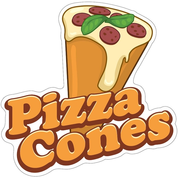 Pizza Cones Decal Concession Stand Food Truck Sticker, D-DC-16 Pizza Cones19